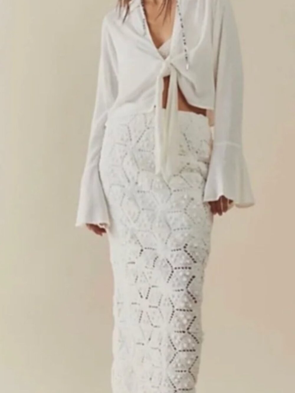 Free People Tavi Crochet Skirt Set